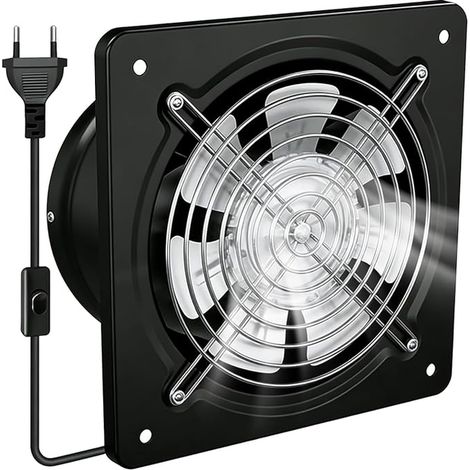 PORFOYO 150 Mm Extracteur D'air Chaud, Ventilateur Extracteur D'air, Ventilateur Mural, 600 M³/H, Valve Anti-Retour, Silencieux, Cuisine Salle De Bain Garage, Noir (1/5)