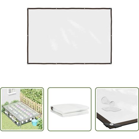 vidaXL Gartenmöbel schützen -  Transparente Plane mit Ösen 2x3 m Polyethylen (1/5)