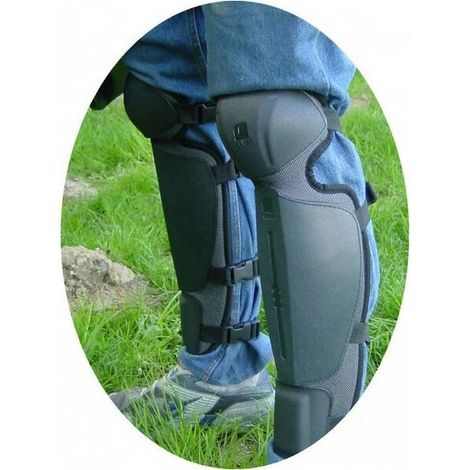 Protège tibia articulé pour débroussailleuse – Attache réglable élastique – Protection optimale pour travaux de jardinage