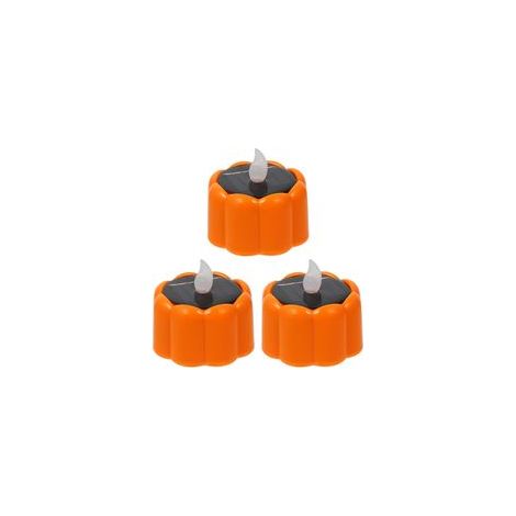 Lot de 3 bougies chauffe plat solaires pour extérieur Étanche Sans flamme Mini lampes solaires Pour jardin, balcon, fête, camping, mariage, festival