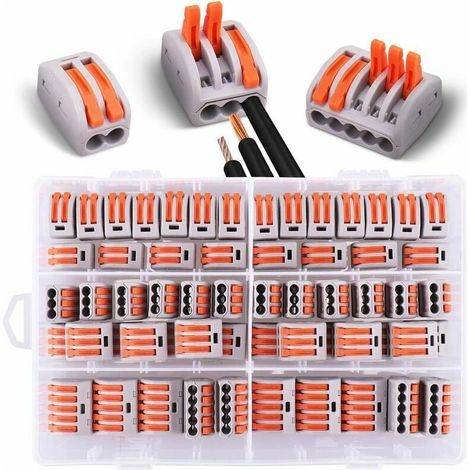 KZQ 60 Stück elektrische Steckverbinder mit Steuerhebel, 30 Stück 2-Wege, 20 Stück 3-Wege, 10 Stück 5-Wege