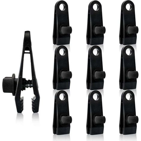 Paquete de 10 clips resistentes para lonas, reutilizables, de plástico, para toldos de linóleo, jardín y granja.