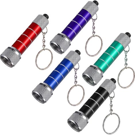 10 Pièces Porte-clés Mini Lampe Torche Puissante 5 LED en Alliage D'aluminium Portable pour Garçon et Filles comme Récompense en Classe ou Présent de Vacances Couleur Aléatoire (1/5)