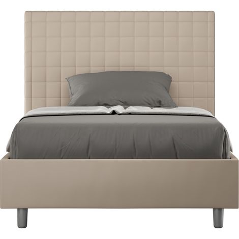 Letto Matrimoniale Francese 140x190 cm con Rete e Contenitore Sunny Tortora (1/5)