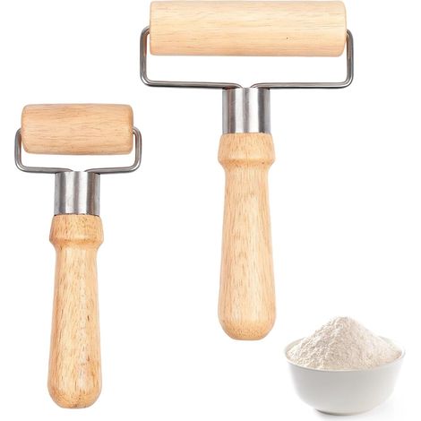 Mini mattarello in legno, per stendere la pasta, piccolo mattarello, adatto per bastoncini di pasta pastello fatti a mano, pizze e ciotole per biscotti (1/5)