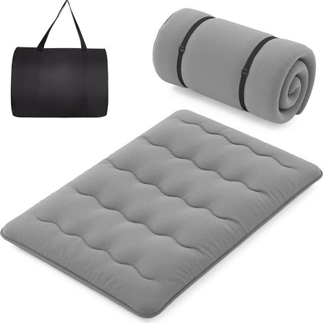 Costway – Matelas futon pliable 140 x 200 cm – Housse lavable – Rembourrage polyester haute densité – Confort optimal pour invités (1/5)