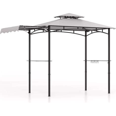 318 x 153 cm Grill BBQ Gazebo Outdoor Barbecue Canopy w/ Side Awning (1/5)