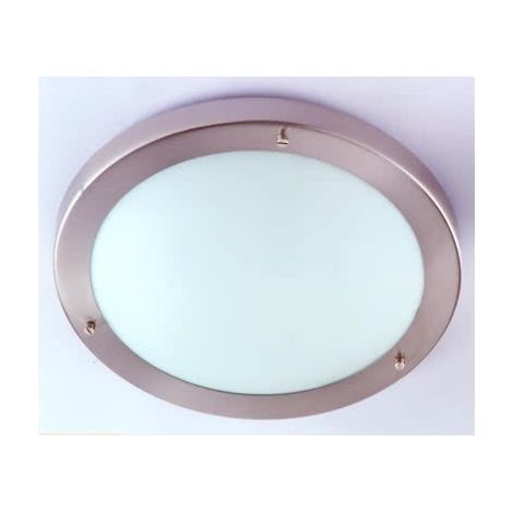 Runde Nickel- und Säureglas-Deckenleuchte G9 3x18x18 cm