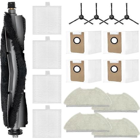 Set mit 4 T20 Seitenbürsten + HEPA-Filter + Wischmopps + Staubbeuteln, Reinigungszubehör für Saugroboter, kompatible Ersatzteile, komplettes Wartungsset (1/5)