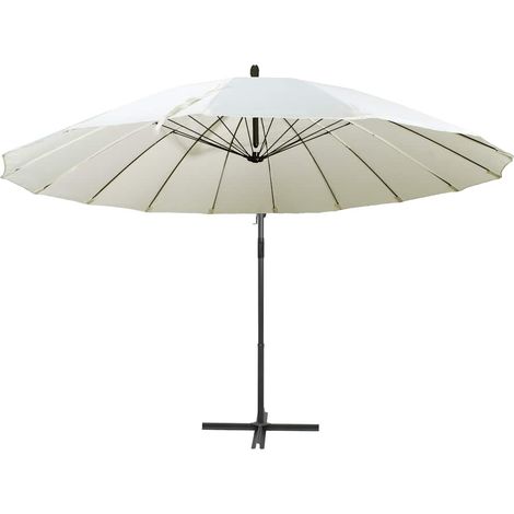 Maison Exclusive - Parasol suspendu avec poteau en aluminium Blanc 3 m (1/5)