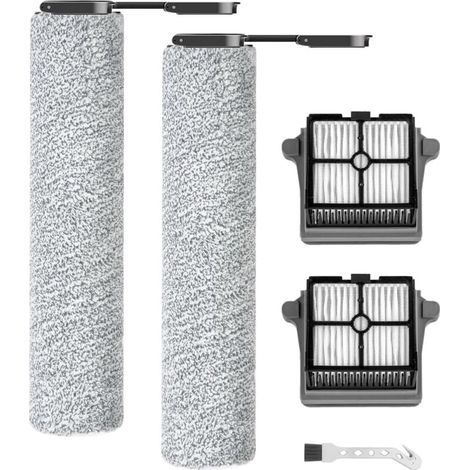Rouleau de brosse de rechange et Filtre HEPA pour Tineco FLOOR ONE S7 Combo / S7 Flashdry/SWITCH S7 aspirateur humide et sec, 2 rouleaux de brosse + 2 filtres + 1 brosse de nettoyage (1/4)
