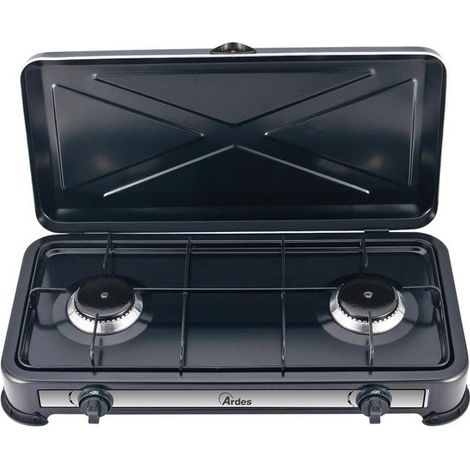 Cocina de gas Ardes Odino AR1FG02 con 2 quemadores de GLP, color negro