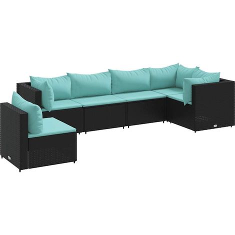 Maison Exclusive - Set Mobili da Giardino 6 pz con Cuscini in Polyrattan Nero