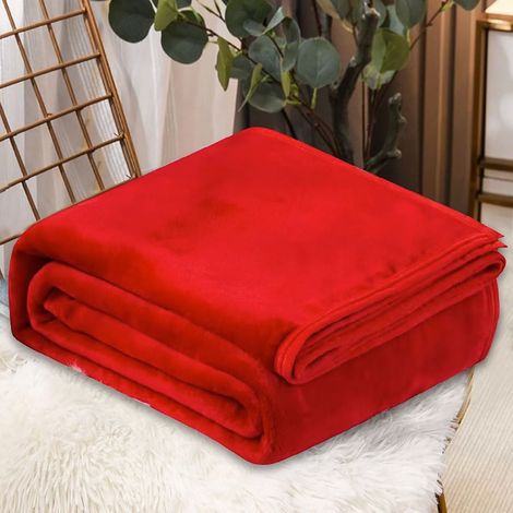 Couverture - Flanelle - 180 x 200 cm - Pour Canapé Lit Plage Pique-Nique - 1 Pièce (1/2)