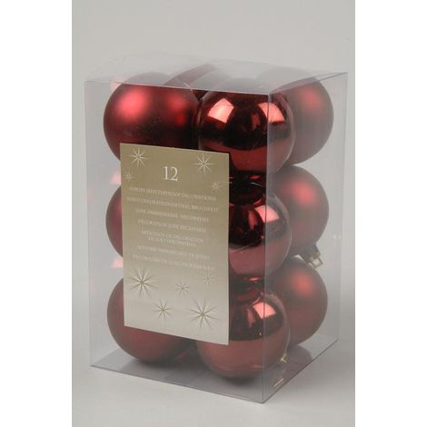 12 PALLINE 6 CM BORDEAUX