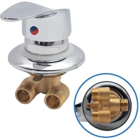 Mitigeur de douche encastré laiton chromé – Filetage G1/2 – Clapets anti-retour – Cartouche céramique durable – Économie d'eau - 2inch (1/4)