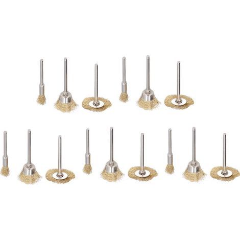 15 Pièces Roues à Fil Laiton pour Meulage Métal, Brosses en T et Bol pour Outil Rotatif (1/5)