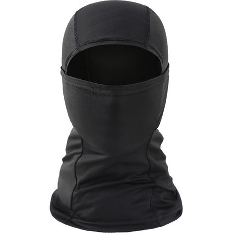 Cagoule rafraîchissante anti-UV pour l'été – Respirante, fraîche et coupe-vent – Unisexe – Compatible avec le port de lunettes – Idéale pour les sports de plein air et le cyclisme – Noir (1/5)