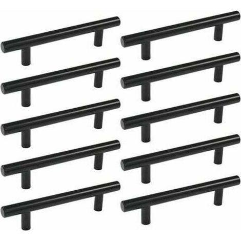 10pcs 160 mm T Bar Baton Cuisine Armoire Porte Poignées Placard Tiroir Chambre Meubles Tirer Noir