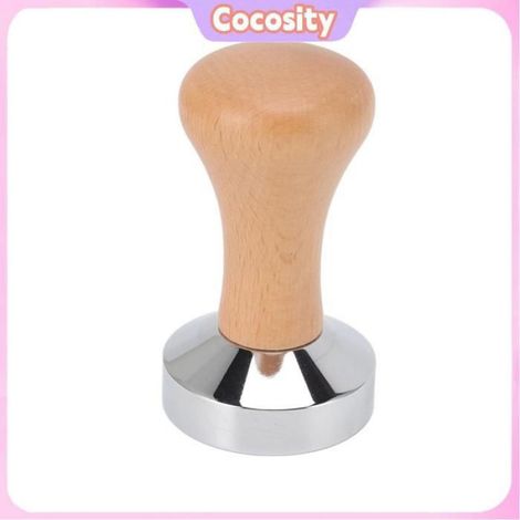 Cocosity Pilon à café à manche en bois Doseur à café à Base Plate en Acier Inoxydable 304, avec Manche en Bois, articles cuisine (1/5)