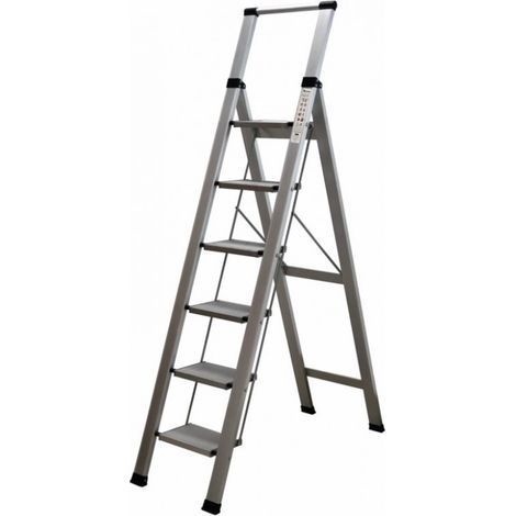 Escalera dom tijera 1,52mt 6 peldaños anch alu homelux