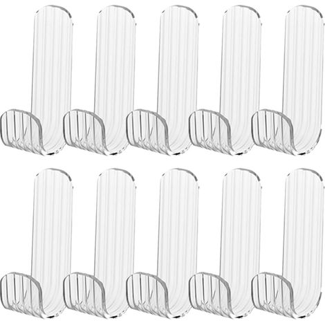 Lot de 10 Crochets Adhésifs Muraux sans Clous en Acrylique Transparent, Robustes et Décoratifs, pour Cintres, Peignoirs Salon ou Chambre (1/5)