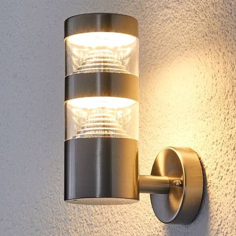 [NEUWERTIG] B-Ware Lindby LED-Edelstahl-Außenwandleuchte Lanea Wandleuchte Lampe Leuchte gerade 8W (1/2)