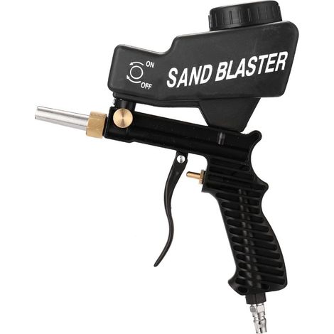 Pistolet de sablage par gravité portable Ensemble de sablage pneumatique Sableuse antirouille Petite sableuse noire (1/5)