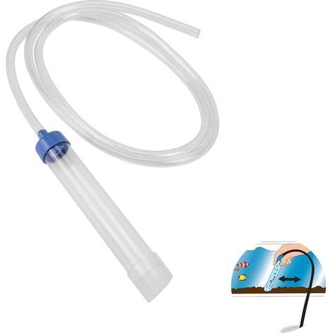 Gravel Cleaner, Siphon with 150cm Hose, Transparent Plastic for Freshwater and Saltwater Aquariums (1/5)