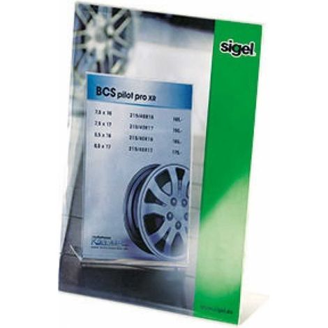 SIGEL Tischaufsteller TA210 DIN A4 213x302mm L-Form Arcyl glasklar (1/5)