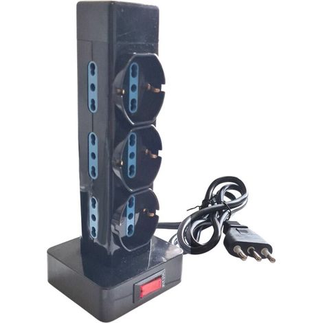 TOUR MULTIPRISE VERTICALE 9 PRISES 16 A SCHUKO 250 V INTERRUPTEUR MARCHE/ARRÊT (1/3)