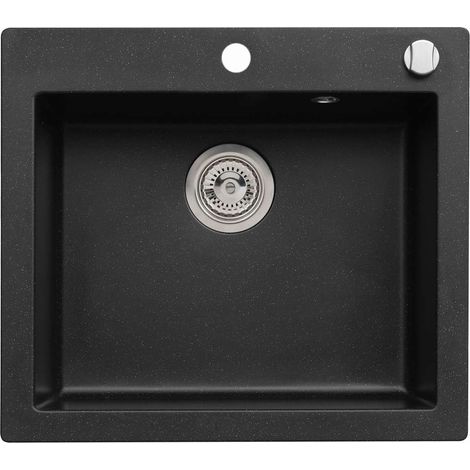 Alveus Cortina - Fregadero de granito 57x50 cm, con control de desagüe, carbon 1133447