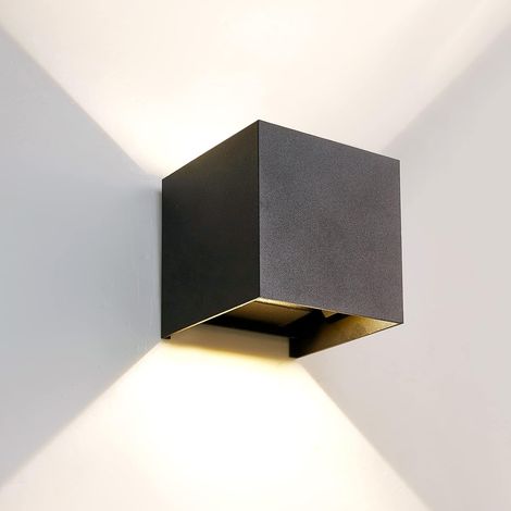 7W Badezimmerspiegelfront, LED-Spiegelfrontwandleuchte, Schwarz, warmweißes Licht, 10  10 cm