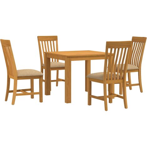 Conjunto de comedor 5 uds. Beige Madera de Roble Sólido vidaXL (1/5)