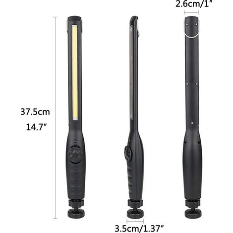 COB-Arbeitsleuchte mit tragbarer LED-Taschenlampe, wiederaufladbar über magnetischen USB-Anschluss, ideal für Autoreparaturen, Werkstätten und Notfallsituationen. (1/5)