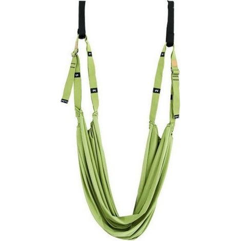 Corde verte pour le yoga aérien, équipement pour les exercices de yoga à domicile, peut être accrochée à la porte bande élastique pour les étirements de yoga. (1/4)