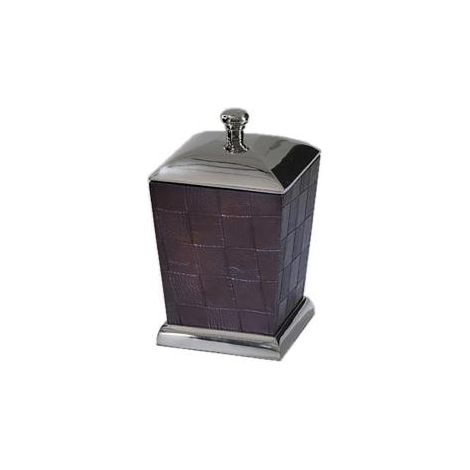 Petite boîte en alux rectifié cm17x12h12 éco-cuir et aluminium