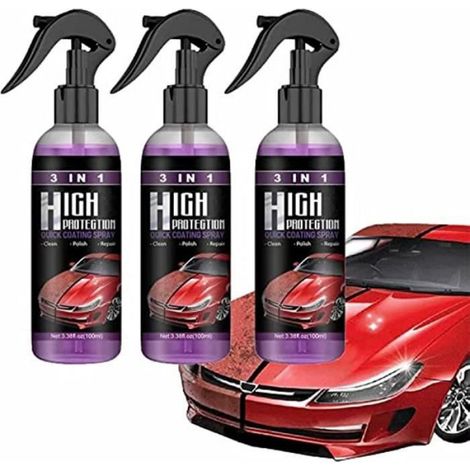 100ML 3 in 1 High Protection Quick Car Coating Spray,Plastic Parts Refurbish Agent,Quick Coat Car Wax Polish Spray,3PCS (1/4)