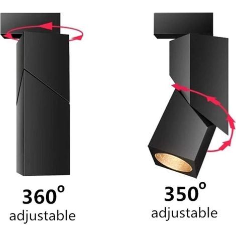 DIY-Kunst-Deckeneinbaustrahler, verstellbare und drehbare LED-Deckeneinbauleuchten aus Aluminium, Innenbeleuchtung, Schwenklampe für Zuhause, Geschäft, Galerie (Schwarz, 3000 K/3 W) (1/4)