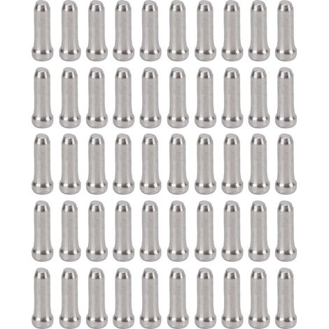 Lot de 50 embouts de câble de frein VTT en alliage d'aluminium argenté - BOLANY (1/5)