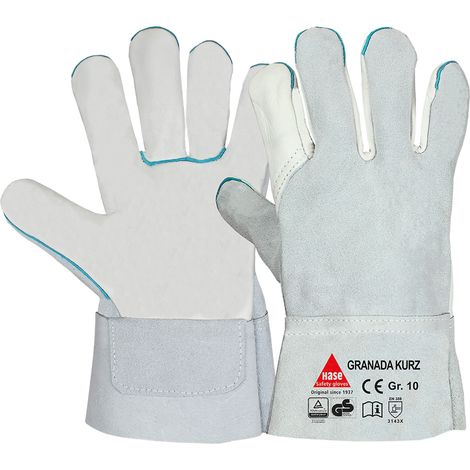 Hase Granada Short Arbeitshandschuh aus Rindnarben-/Rindspaltleder Größe 12 6 Stk