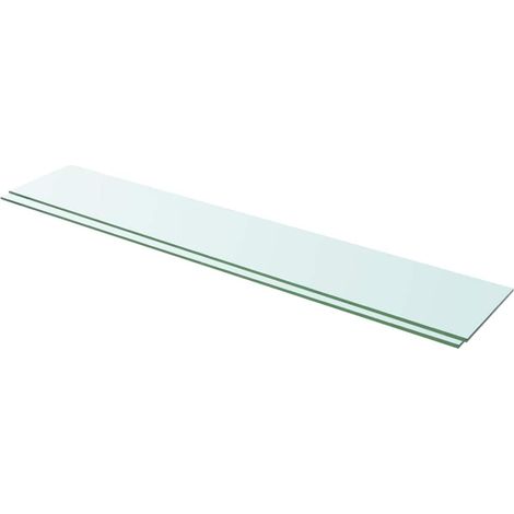 Panneaux d'étagère 2 pcs Verre Transparent 110 x 20 cm (1/4)