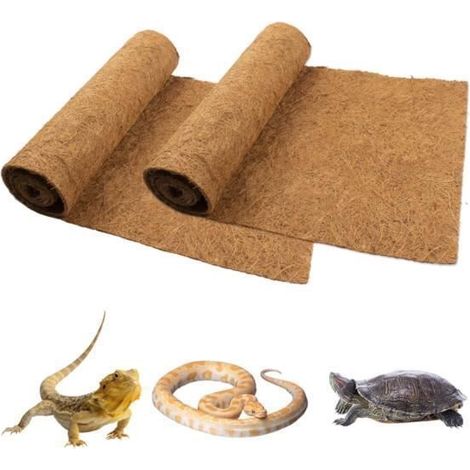 Lot de 20 tapis en fibre de coco pour reptiles, tapis naturels pour terrarium, litière, substrat pour reptiles, dragons et plantes d'aquarium (1/4)