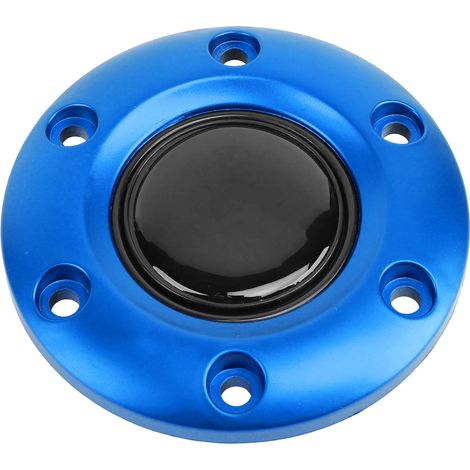 Coprimozzo per volante auto, pulsante clacson interno, interruttore a 6 fori, blu