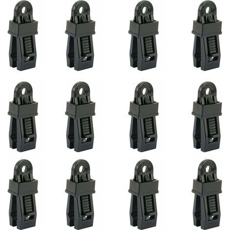 Set mit 12 robusten Planenclips, geeignet für die Befestigung von Planen, Auto-Sonnenschutzblenden und Poolabdeckungen im Außenbereich. (1/4)