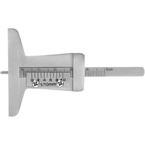 Jauge de profondeur de pneu ouverte en acier inoxydable 0-10 mm (1/5)