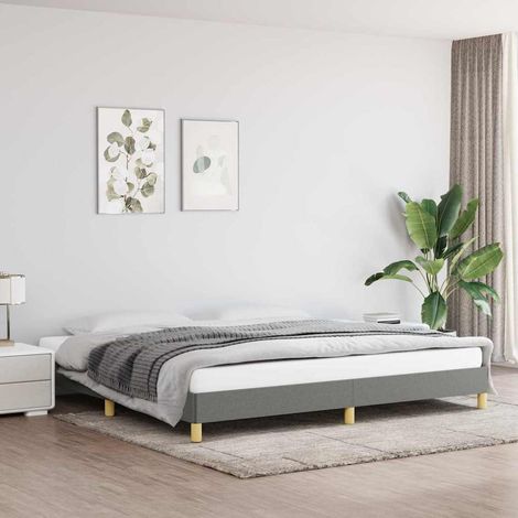 Cama sin colchón tela gris oscuro 200x200 cm (1/5)