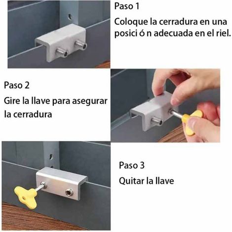Verrou de fenêtre coulissant à 2 et 4 trous pour fenêtres, portes et cadres photo en alliage d'aluminium avec clé  convient à une utilisation à domicile et au bureau avec limiteurs. (1/5)