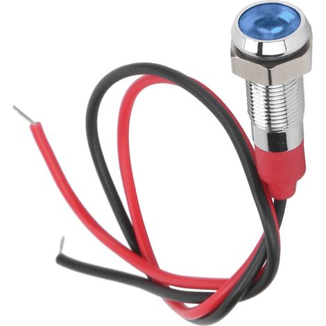 LED-Metallanzeigeleuchte, 6 mm, wasserdicht, Signallampe für Begleitfahrzeug, LKW, Boot, mit Kabel, 6 V, blau (1/5)