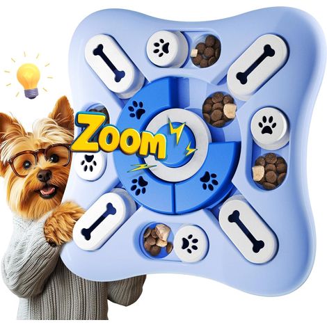 Jouet Intelligent pour Chien, Contre l'ennui avec des Sons de grincement, Jouet à friandises, entraînement du QI, Lavable, pour Petits Chiens de Toutes Tailles,Blanc (1/5)